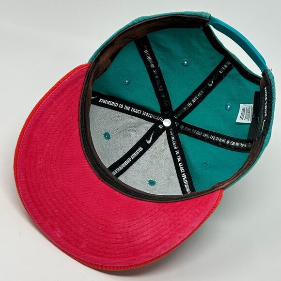 Nike True Swoosh Logo Wool Hat Baseball Cap Snapback 6 Panel Green - Picture 4 of 10